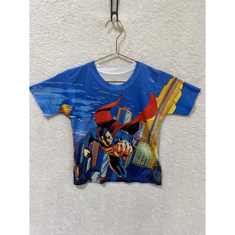 Superman DC Comics All Over Print AOP YOUTH XS 4/5 T-shirt Stretch